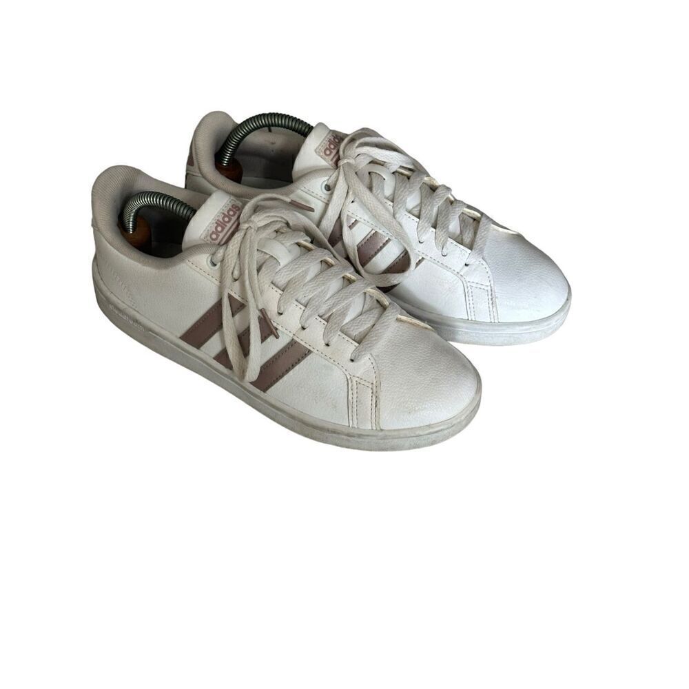 Adidas Womens Ortholite Float 3-Stripes Trefoil Sneakers White & Rosegold Size 8